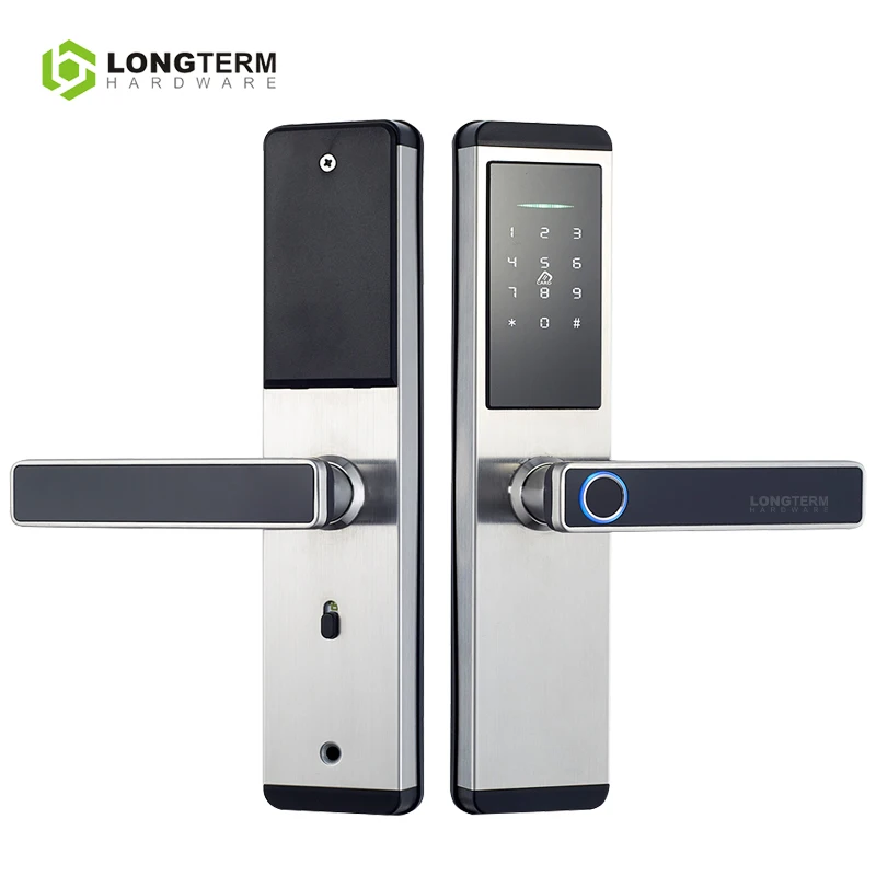 

Outdoor High Security Electric Digital Door Lock TTLock App BLE Wifi Mobile Lock Fingerprint Handle Smart Door Lock