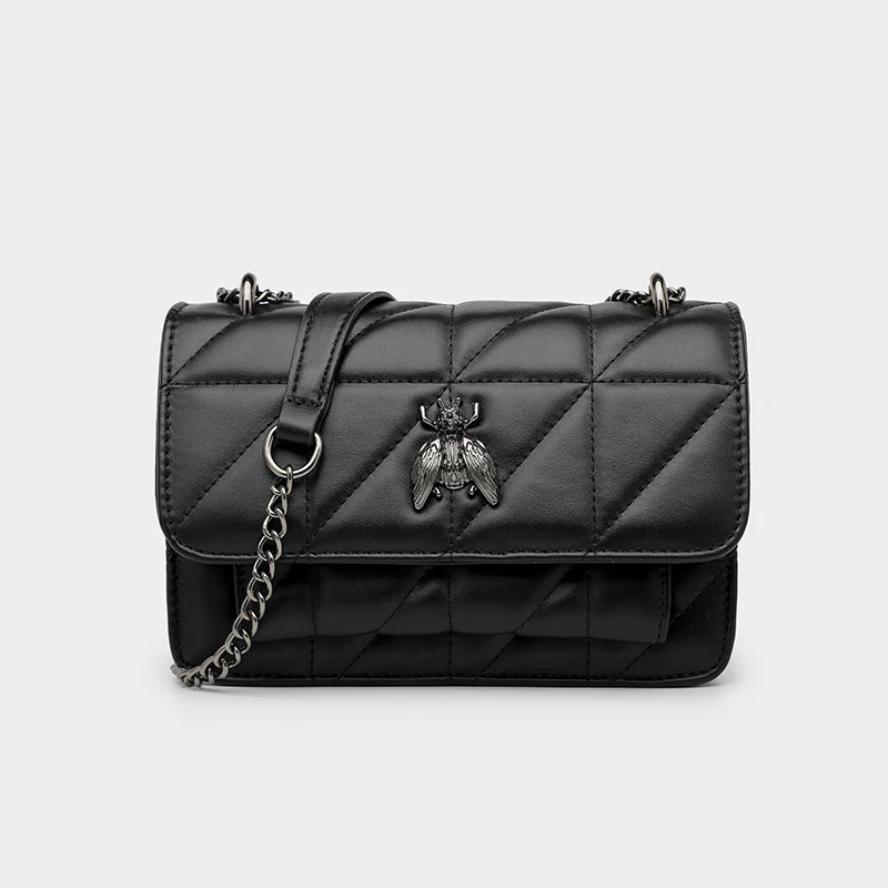 

New Style Design Mini Fashion PU Leather bee decoration Lady Purses Luxury Small Handbag Crossbody chain bag, Accept custom made