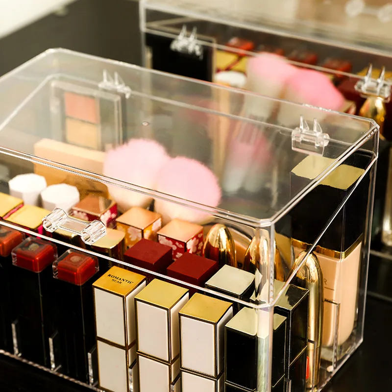 

The new transparent dustproof 26-cell heightened acrylic lipstick storage box lip glaze cosmetic storage rack, Picture