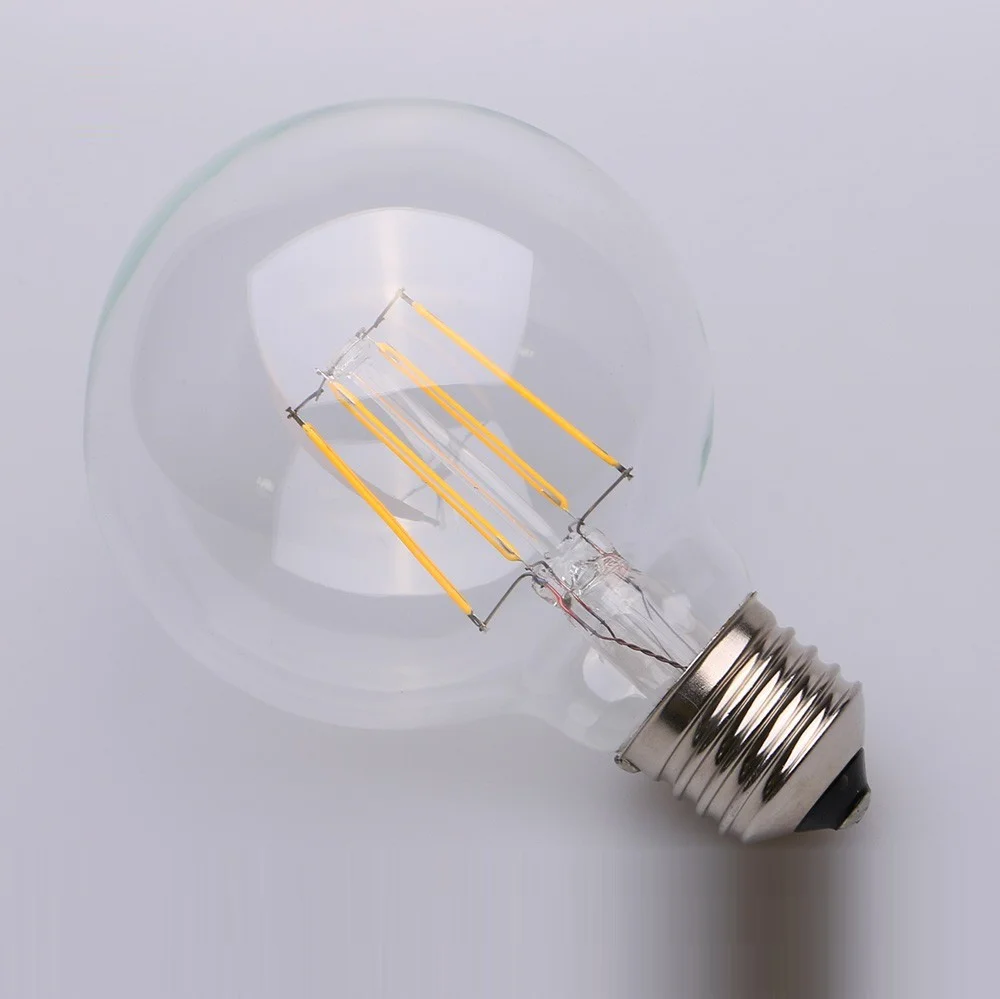 E26 E27 B22 LED Edison Vintage Globe Filament Bulb G25 2W 4W 6W 8W 4000K Daylight White Dimmable Vintage LED Bulbs G80