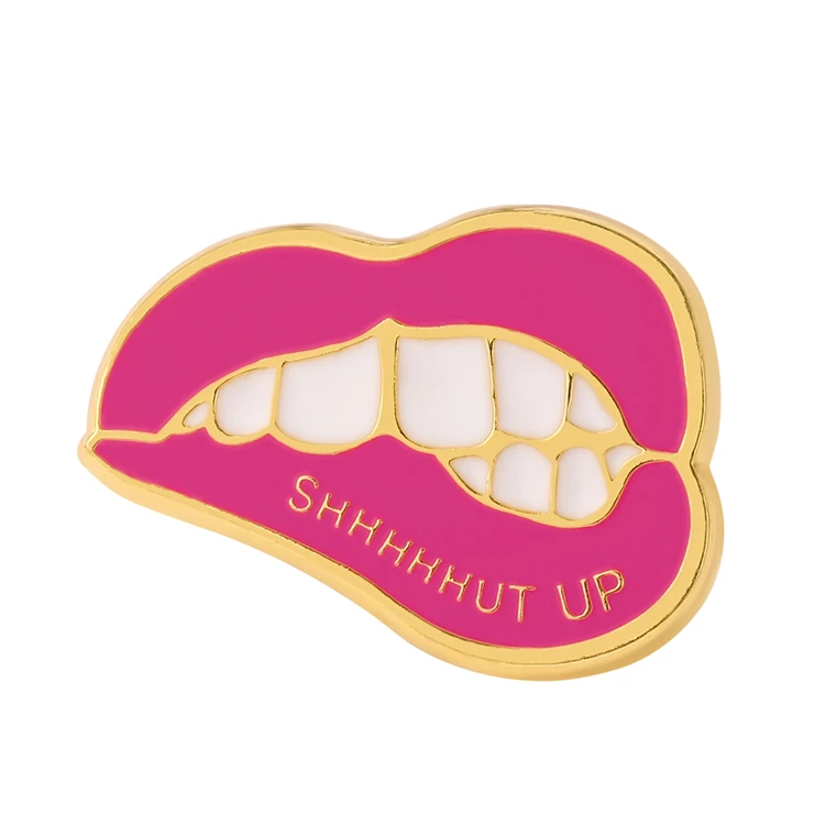 

Sexy Weird Lip Bite Brooch Creative Red Lips Mouth Badges Enamel Brooches Fashion Lapel Pin Badge Gift