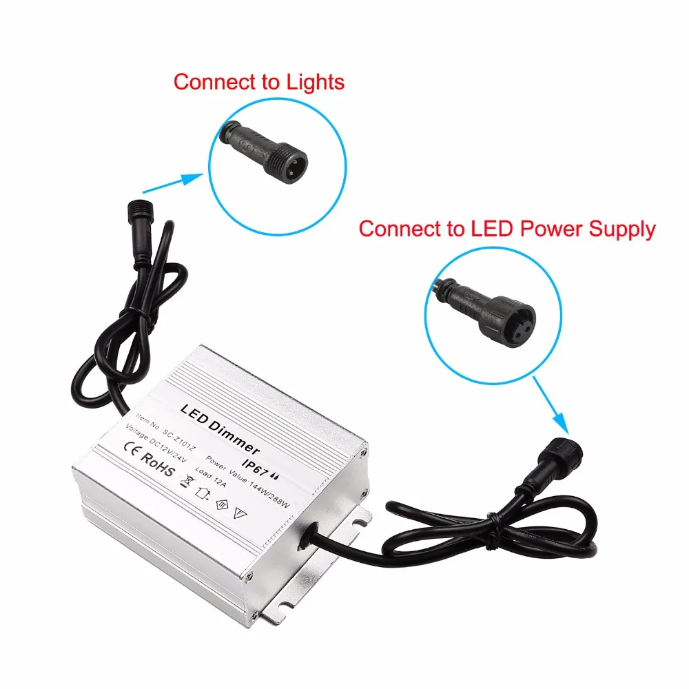 RF Wireless Waterpoof IP67 216W Input DC12V LED RGB Controller Outdoor Used for Deck/Inground/Underground/Step Light Controller