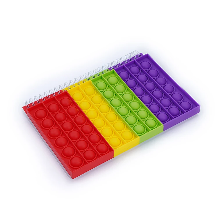Custom Silicone Cover Note Book Spiral Pop Fidget Diary Pop Reduce Stress Diary Notebook