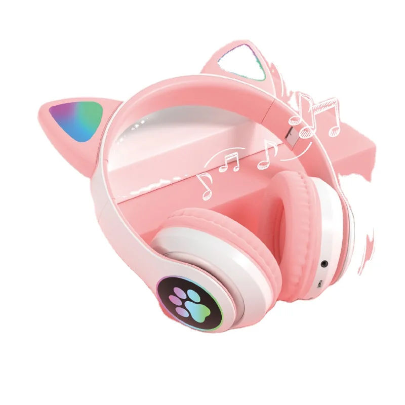 

STN28 Over Ear Cat Ear buds With Mic TF Card Colorful LED Lights Blue tooth Earphone For Children Gift 2020 Free Shipping's Item