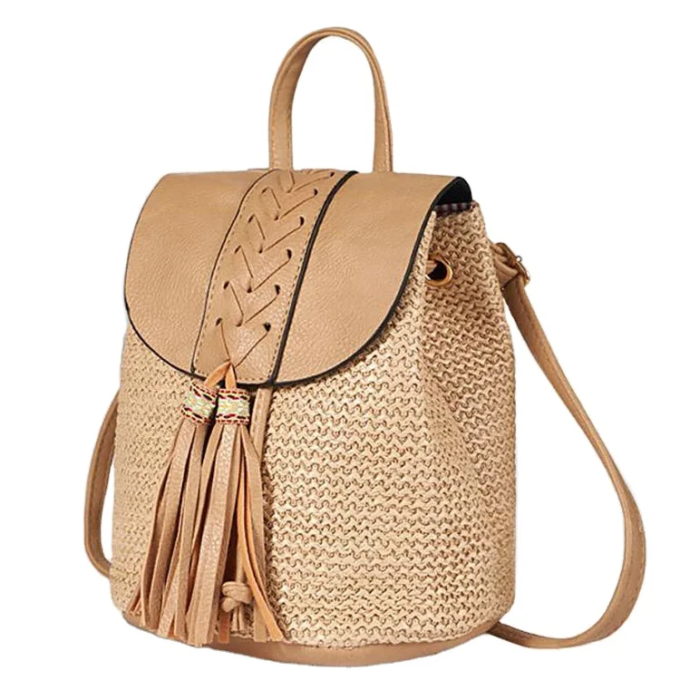 

2021 Spring and Summer New Style Bohemian Beach Bamboo Straw Bucket Bag, Picture