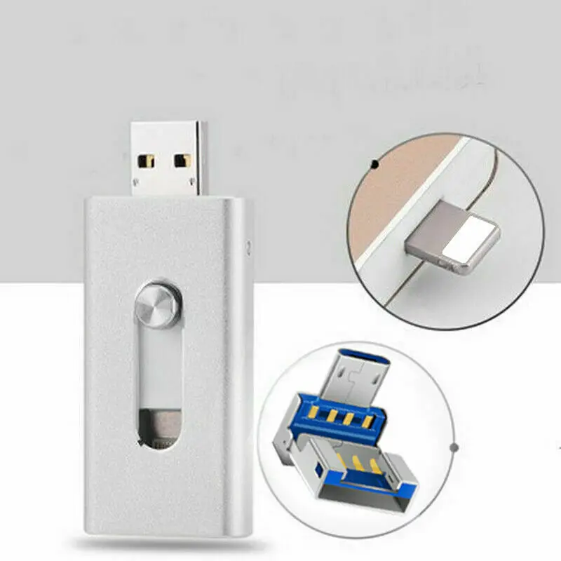 USB i Flash Drive OTG Micro Memory Stick 256GB/128GB/64GB For iPad/iPhone/PC - ANKUX.COM