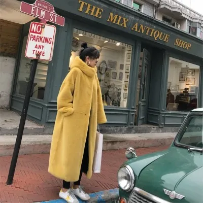 

Warm Winter Fashion Thick Long Women Faux Fur Coat With Hood