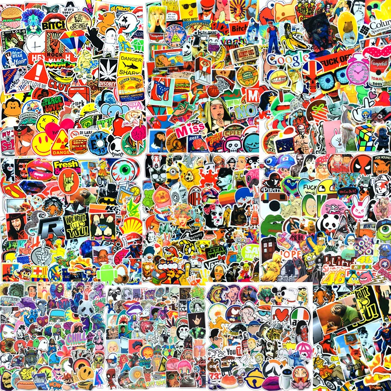 

1000 Pcs random Vinyl Graffiti Stickers Packs For Car Motorcycle Luggage Laptop Bike Scooter, Cmyk