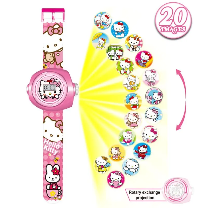 

6050 2021 New 3D Projection Kids Watch Cartoon Fashion Watches Child Digital Clock Gift Montre Enfant Kinder Horloge, 3 different colors as picture