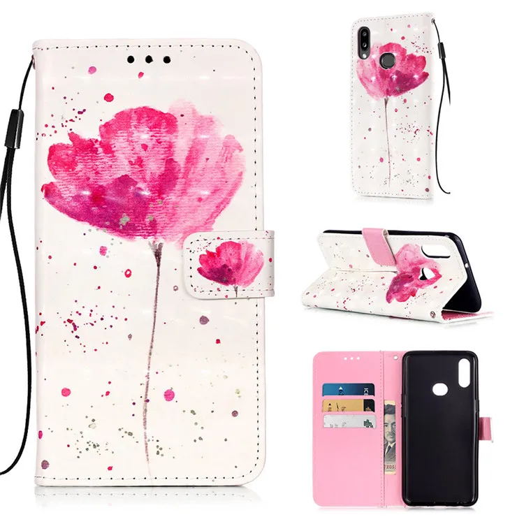 

Case For Samsung Galaxy A10s PU Leather Phone Case Flower Painted Cover Flip Wallet Bag For Samsung Galaxy A10, Like picture shown 12#design