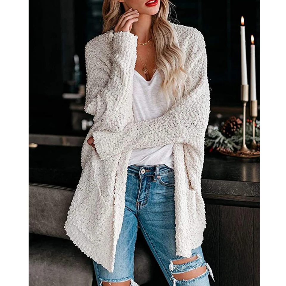 

Amazon Hot 2020 Women's Sweaters Fall Winter Long Batwing Cardigan Sweater Women V Neck Long Knitted Cardigans Tops