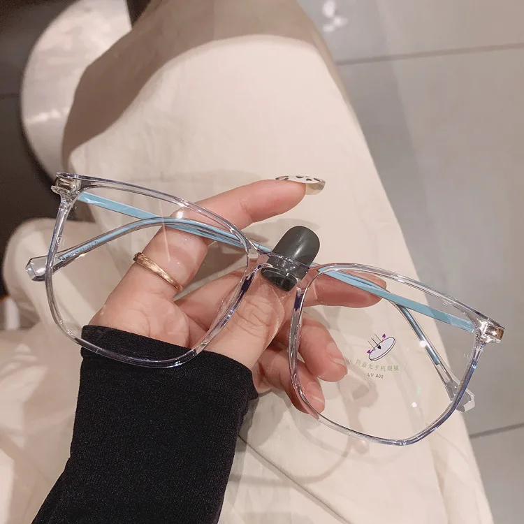 

High Quality Transparent Gray Ultra Light Myopia Glasses TR 90 Frame Anti-Blue Light Eyewear, Any color available