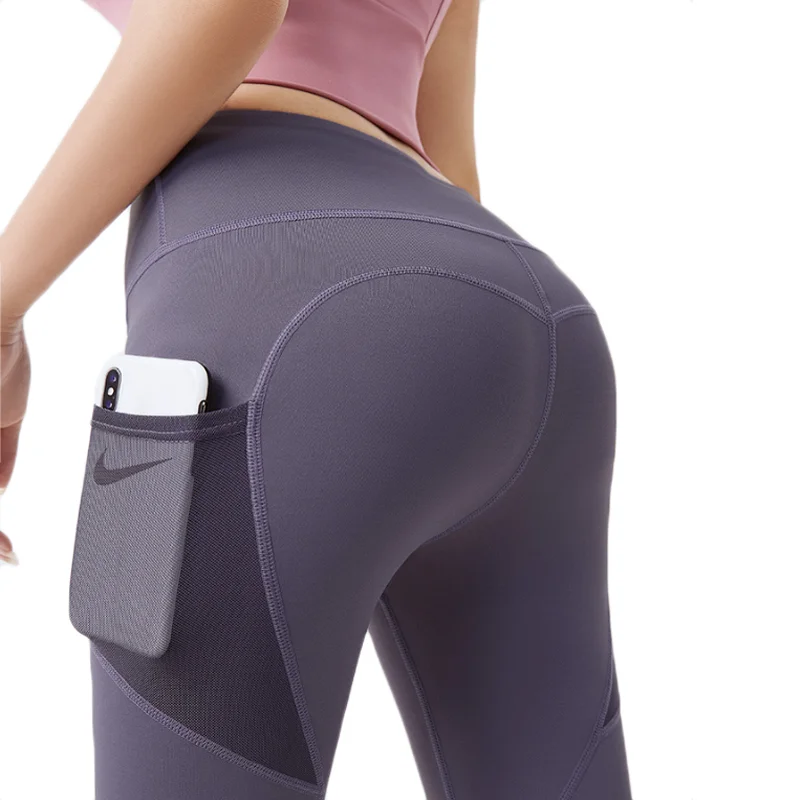 

2022 Fitness Clothing Women High Waist Yoga Pockets Pants Fashion Seamless Scrunch Butt Leggings Femme, Picture shows