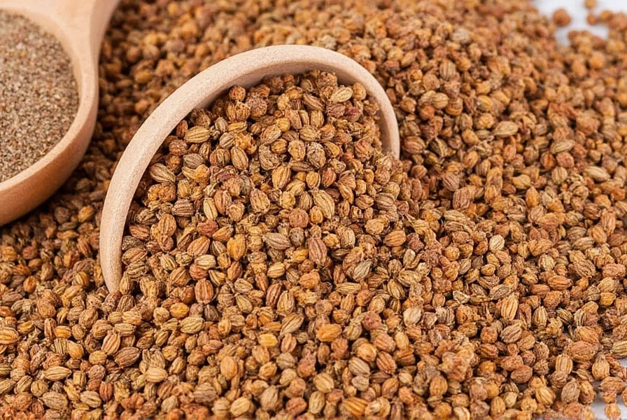 Chef toasting whole cumin seeds in cast iron skillet