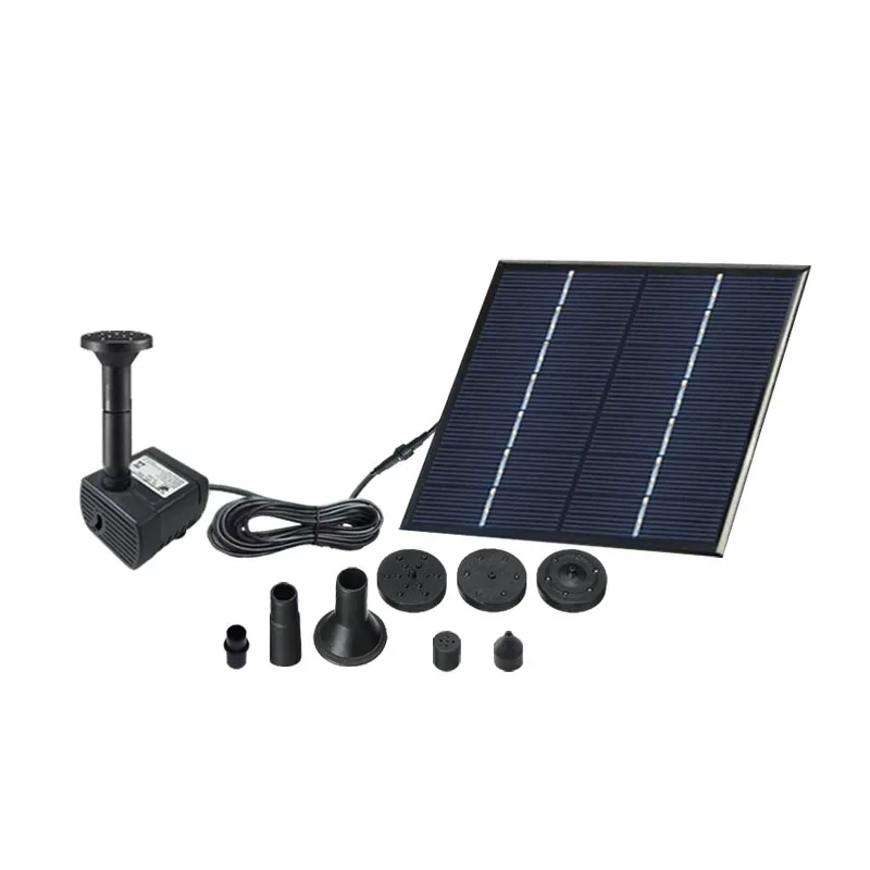 

Solar garden water fountain in garden, Black