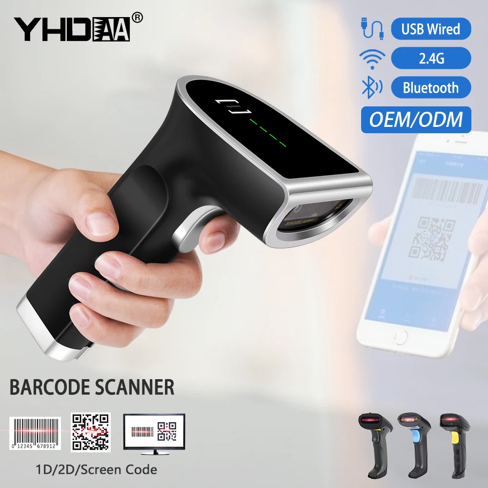 

YHDAA High Resolution 1D 2D Qr Code Barcode Scanner Omnidirectional Bar Code Reader Wireless Barcode Scanner