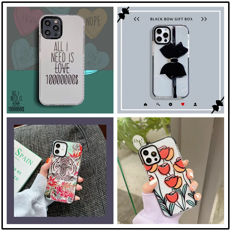 

2021 fashion label two-color TPU mobile phone case for iphone 11 12 pro max new design custom printing for xsmax SE2