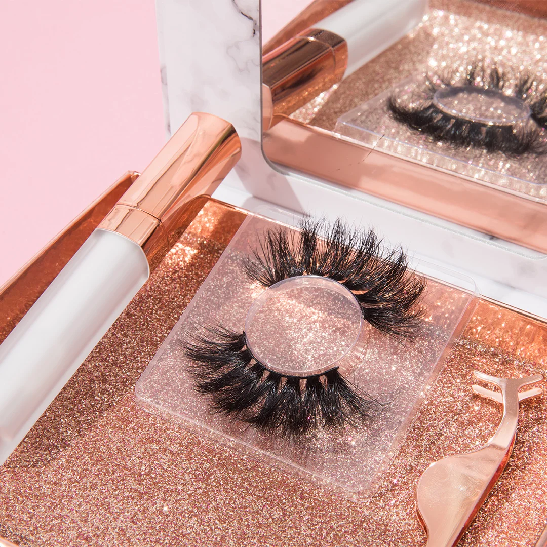 

boutique exquisite customizable false eyelashes wholesale luxury fluffy 25mm mink lashes