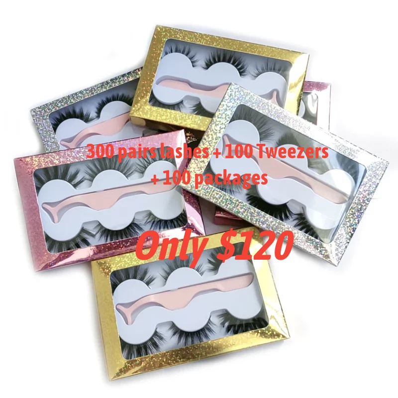 

Wholesale Private Label Full Strip Lashes False eyelash vendor customized boxes Lash Book 3 pair lash book natural silk Eyelash