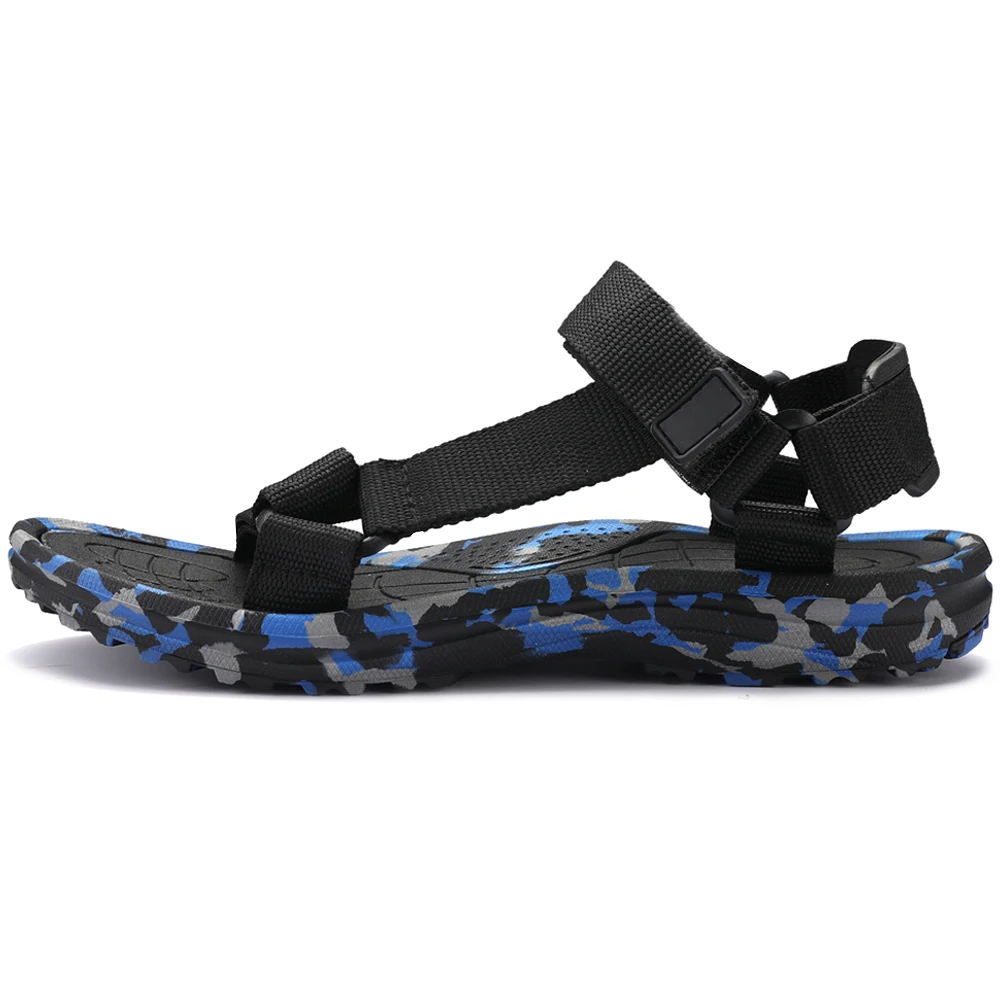 

Mens EVA beash sandals lightweight flat Webbing upper slippers Camo, Blue/red/green