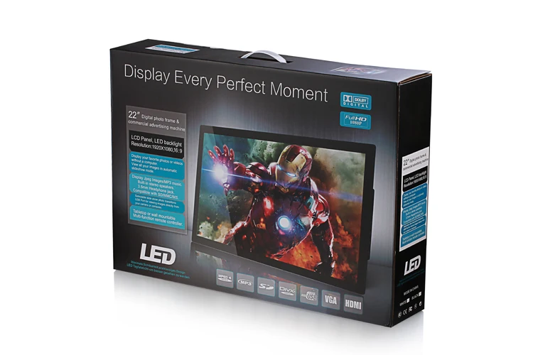 
Large Size 21.5 Inch Full HD Led Screen Digital Photo Frame With Video Ioop Retail Store Marketing Video Screen 