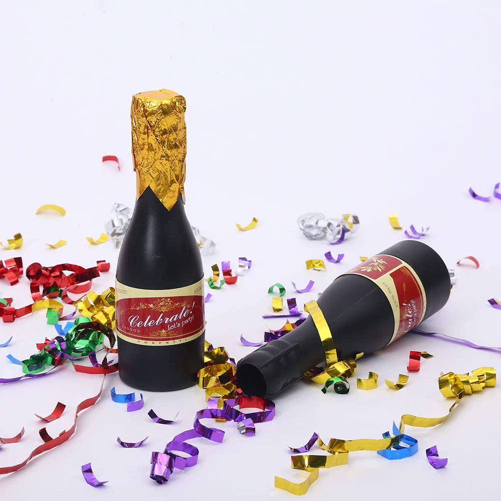 Mini Champagne Bottle Streamer Confetti Shooter Party Popper - Buy ...