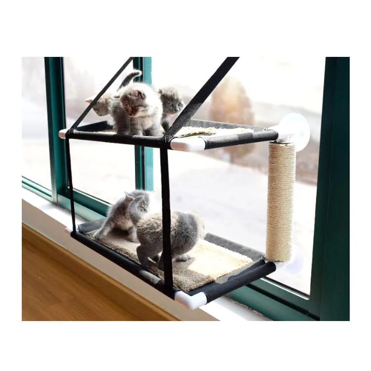 

Double layer Cat bed window mounted hammock for winter