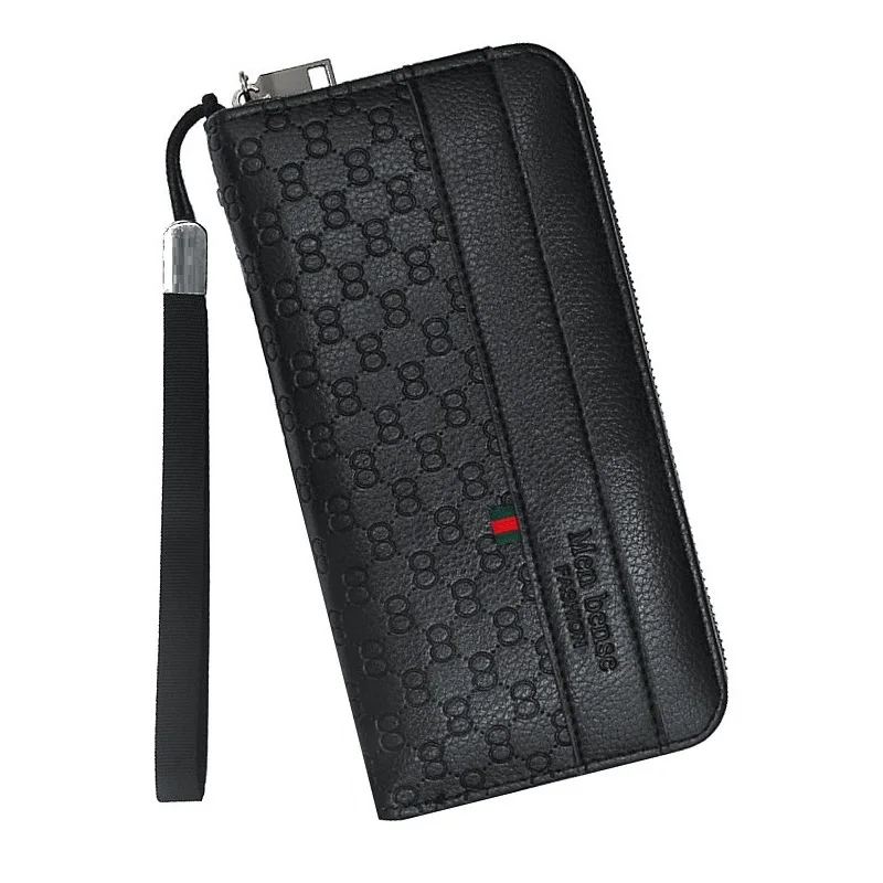 

PU leather long zipper wallets Mens leather clutch wallet