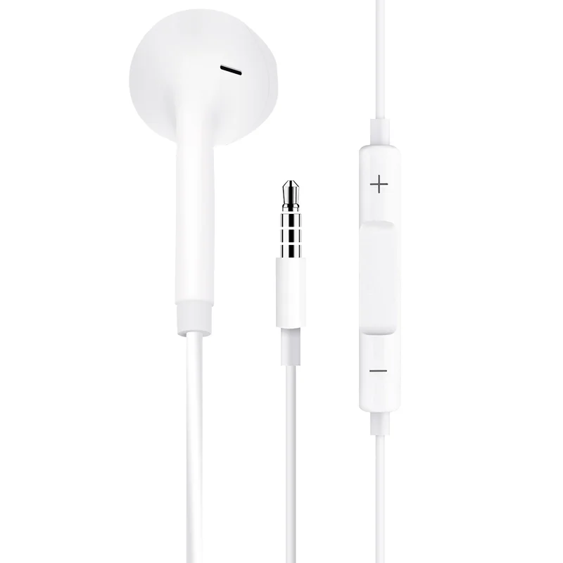 

Hot style full Compatible 3.5mm wired jack earphone for Android phone 1M handsfree stereo in-ear earbuds for iPhone headphone, White