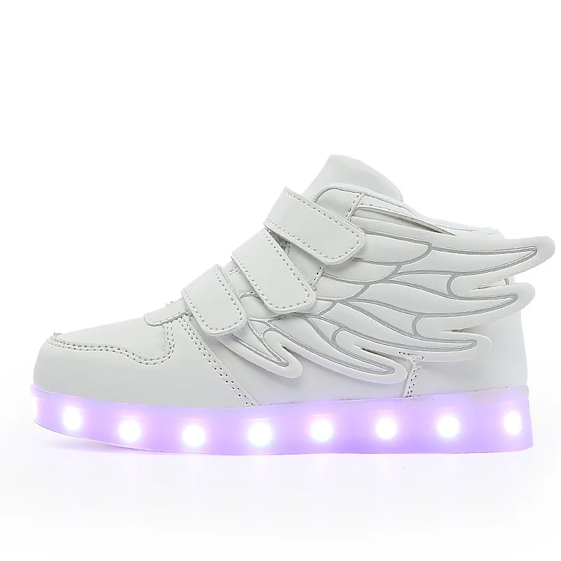 
Kids Light up Shoes with wing Children Led Shoes Boys Girls Glowing Luminous Sneakers USB Charging Boy Fashion Shoes 