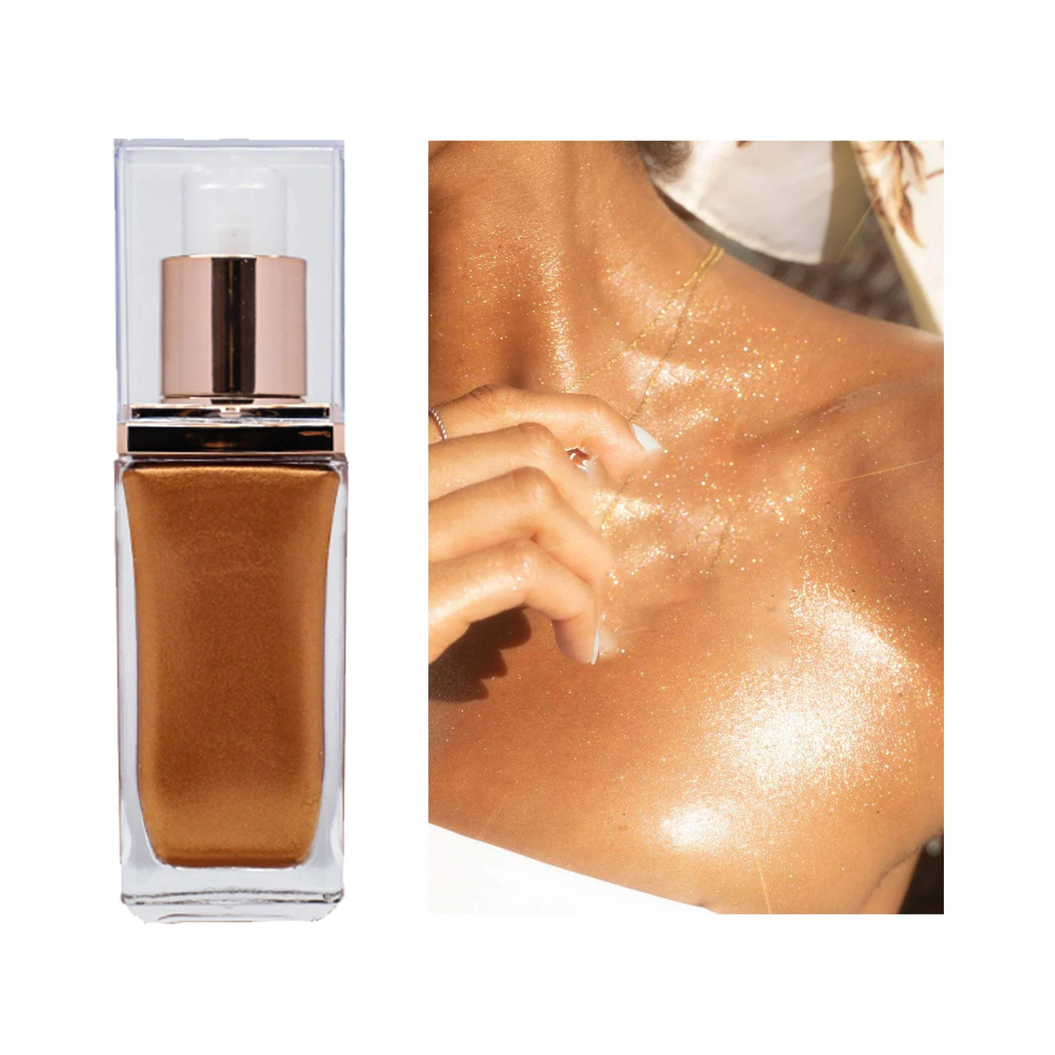 

Cream Body Diamond Oil High Lighters Makeup Vendors Custom Glow Face Contour Bronzer Private Label Liquid Highlighter, 6 colors