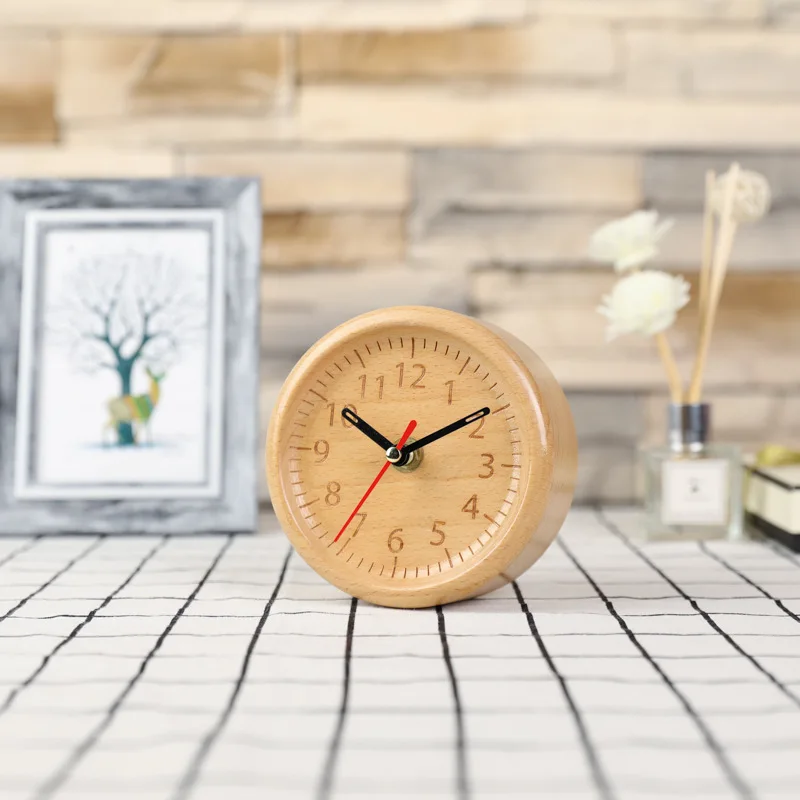 

China factory wholesale 2021 newest Custom home decorative wooden desk table clocks for sale, As pictures