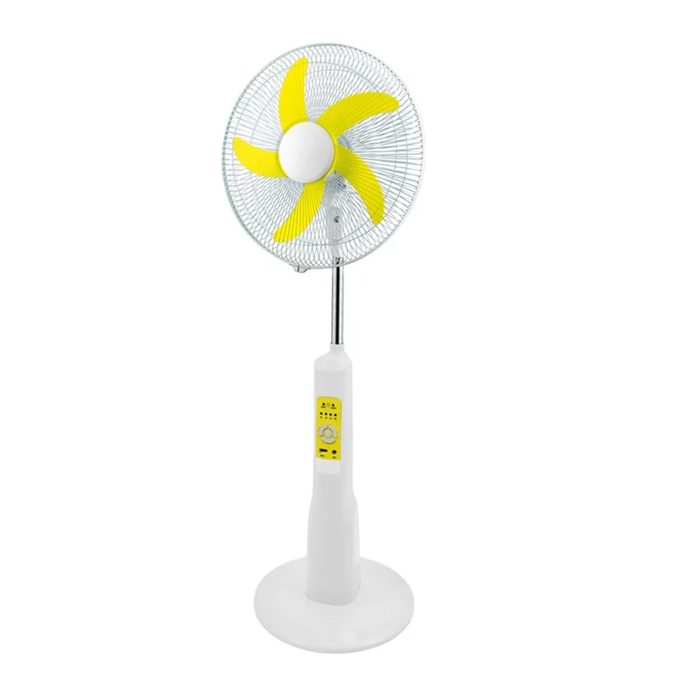 Solar Rechargeable Battery Operated Standing Fan With Remote Control