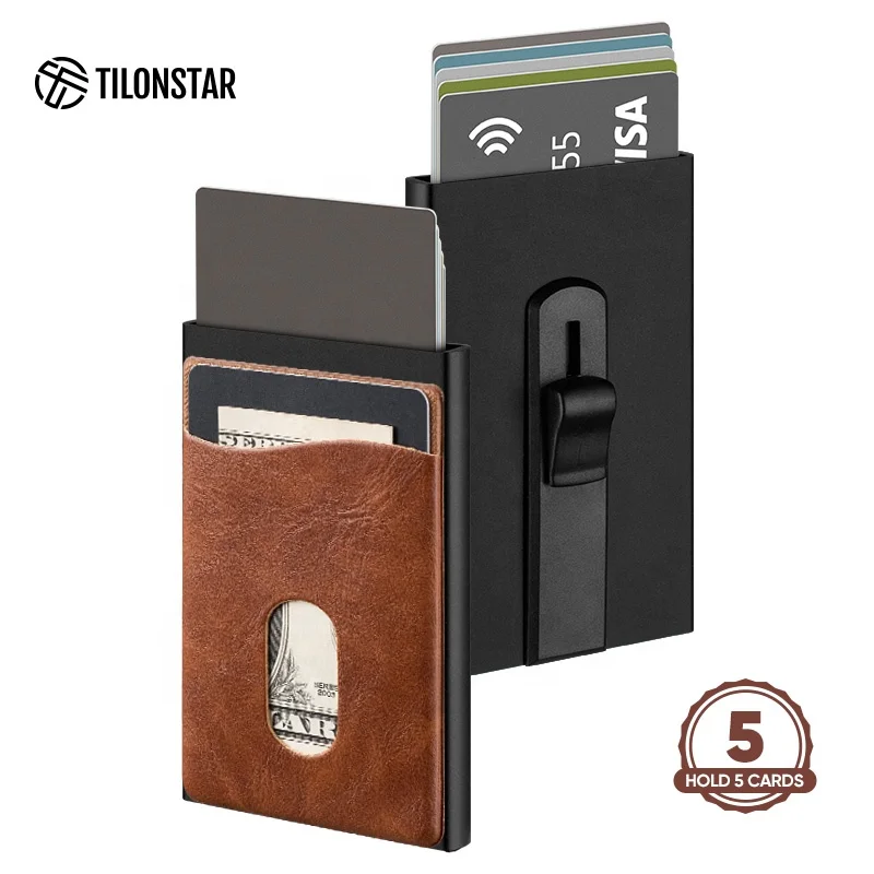 

Mini Slim Card Protector Rfid Metal Credit Card Holder Unique Wallet Front Pocket Wallets