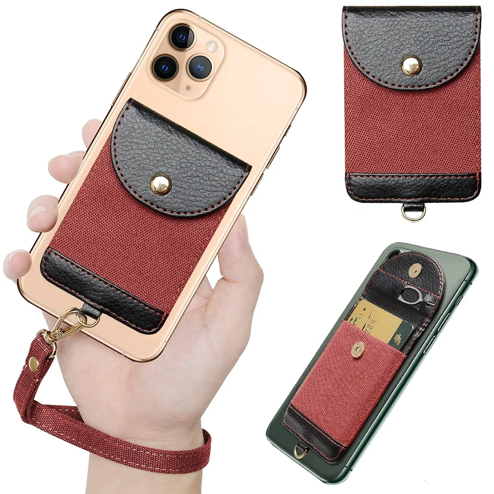 

Custom leather Card Wallet/Mini Credit Card Holder Small Money Coins Pouch Cute Bank Cards Change Bags Stick-on phone shell back