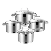 

Factory stainless steel 4pcs nonstick cookware set kitchen cooking pot soup pot and milk pot