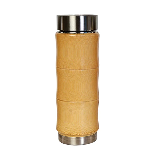 

Bamboo Stainless steel portable large capacity with filter insulation bottle bamboo water bottle