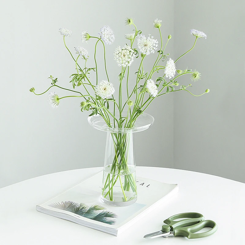 

Flower Vase Glass T-Shape Hydroponic Glass Vase Ins Creative Flower Arrangement Home Tabletop Vase Decoration Ornaments, Clear transparent