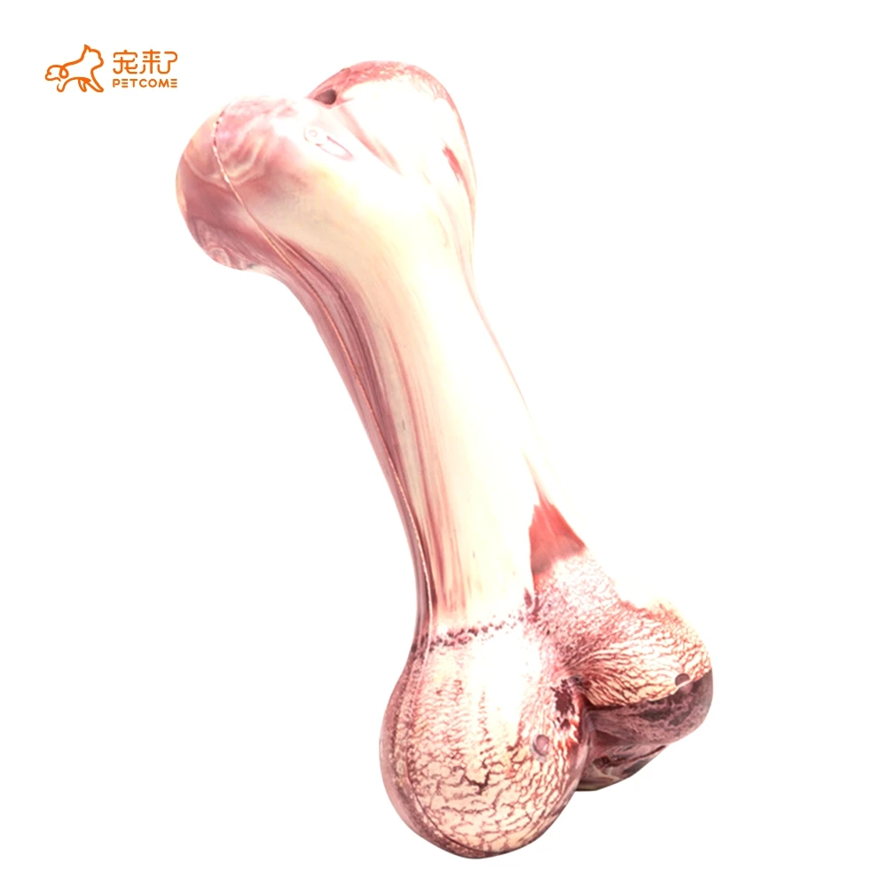

PETCOME Ebay Best Sell Rubber Interesting Simulation Bone Look Real Chicken Nosework Squeaky Dog Toys, As picture