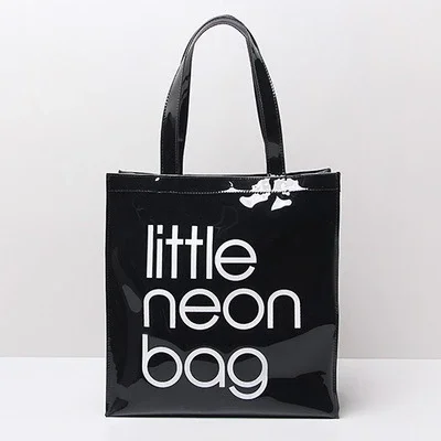 

Custom Logo Fashion Handbag Waterproof Transparent PVC Neon Tote Bag for girls Jelly shell bag, Accept custom made