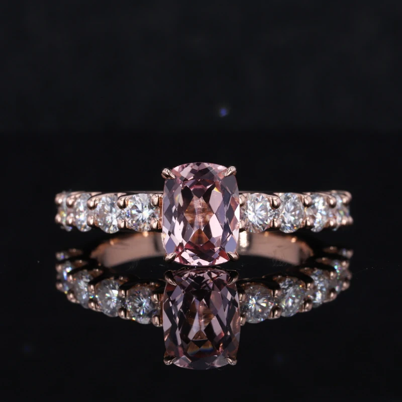 

Sakura Unique Ring Cut Moissanite Wedding Pink Elongated 8*6mm 14k White Gold Engagement Bands or Rings Rose Gold Sapphire GMR-R