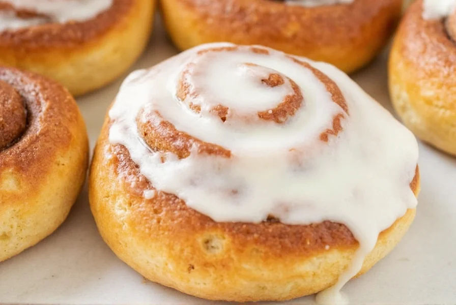 Step-by-step preparation of fast cinnamon rolls using refrigerated biscuit dough showing flattened biscuits, cinnamon sugar application, and rolling technique