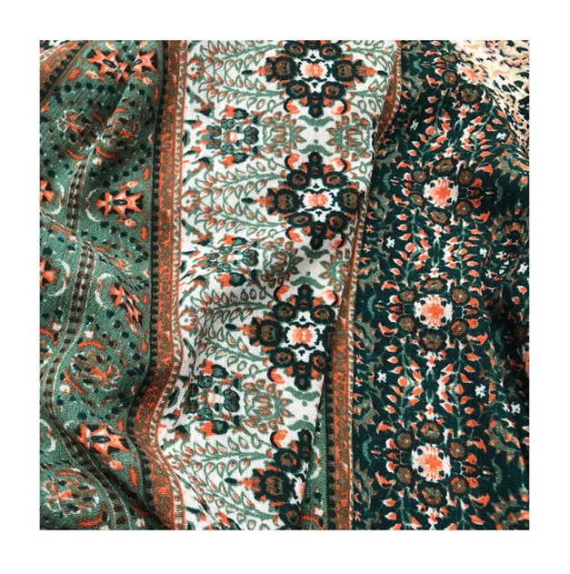 

Custom Digital Print 100% Viscose Rayon Fabric Soft Floral Solid Dyed Fabric for Spring Summer Bohemian Dress