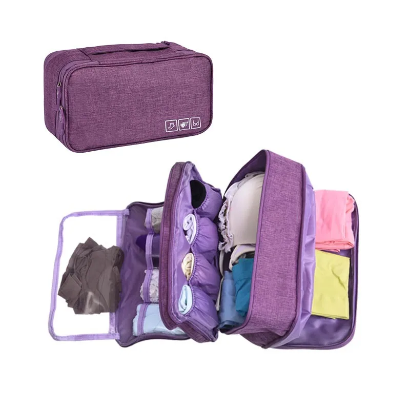 

Portable Underwear Bra Storage Bag Waterproof Travel Organizers Multi-Layer Toiletry Packing Cube, Customized color