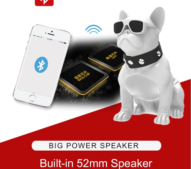 New product portable wireless Bulldog speaker Bluetooth outdoor computer mobile phone subwoofer Bluetooth audio - ANKUX.COM