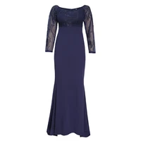 

H & D cheaper Dress Evening Long Sleeve night Gowns Formal Elegant Evening Party Dress