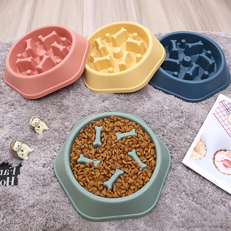 

Luxury Anti-suffocation Dog Pet Cat Food Bowls Slow Feeders For Dogs Hunde Napf Comedero Perro Gato Bebedero Para Perro Products, Blue, green, pink, yellow