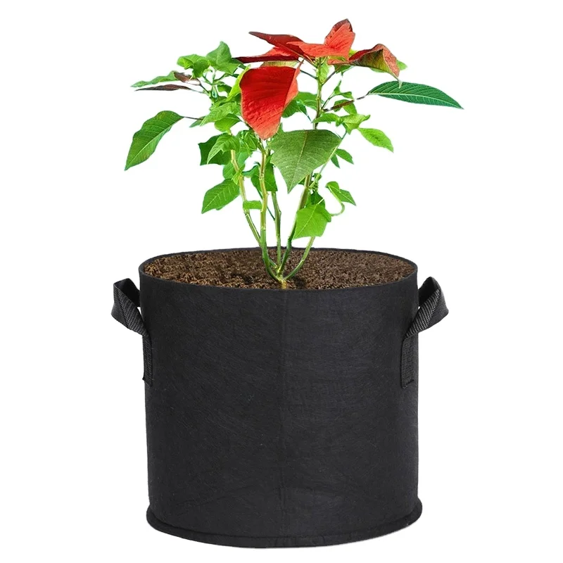 

1 2 3 5 7 10 20 25 30 40 50 Gallon Mushroom Grow Bags Heavy Duty Thickened Nonwoven Plant Fabric Pots with Handles, Black