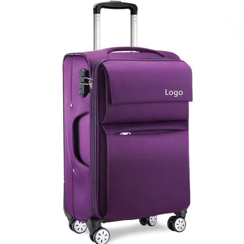 

High quality soft side luggage polyester soft fabric luggage travel trolley zipper luggage bag