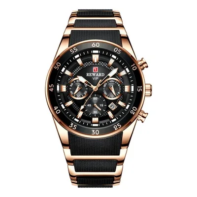 

REWARD Men Fashion Sport Quartz Watch Mens Casual Waterproof Wristwatches Top Brand Luxury Full Strap Chronograph Clock, 5colors